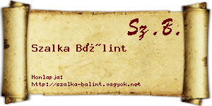 Szalka Bálint névjegykártya