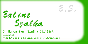 balint szalka business card